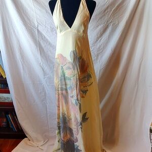 Elegant Floral Kimchi Blue Halter Maxi Dress